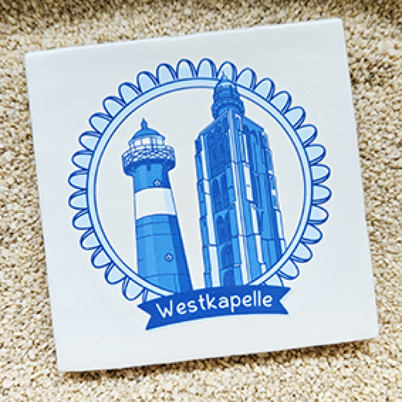 Tegeltje vuurtorens Westkapelle