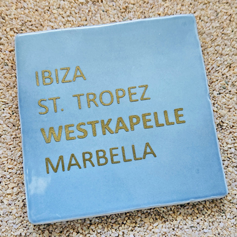 Tegeltje Westkapelle - Ibiza - Grijs & Goud