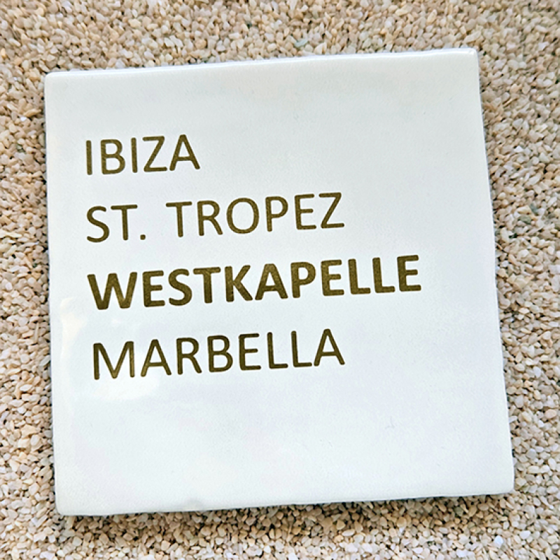 Tegeltje Westkapelle - Ibiza - Wit & Goud