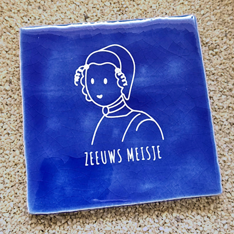 Tegeltje Zeeuws Meisje - Blauw